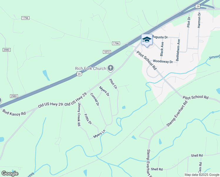 map of restaurants, bars, coffee shops, grocery stores, and more near Richfork Avenue in Davidson County