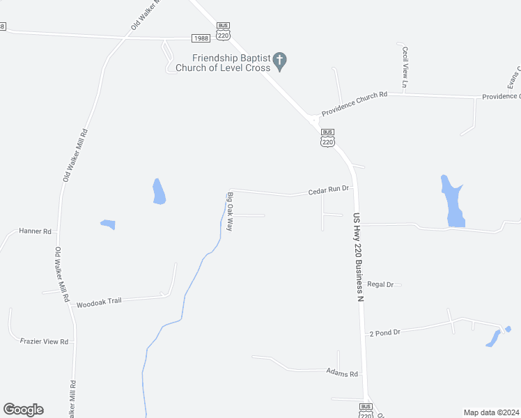map of restaurants, bars, coffee shops, grocery stores, and more near 248 Red Cedar Court in Randleman
