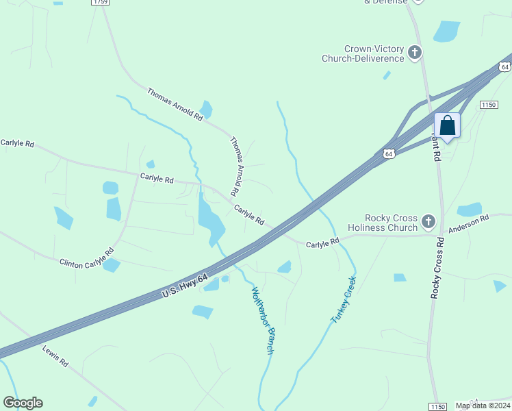 map of restaurants, bars, coffee shops, grocery stores, and more near 687 Carlyle Road in Zebulon