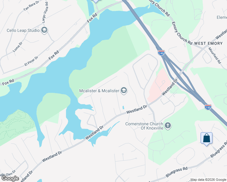 map of restaurants, bars, coffee shops, grocery stores, and more near 931 Andover View Lane in Knoxville