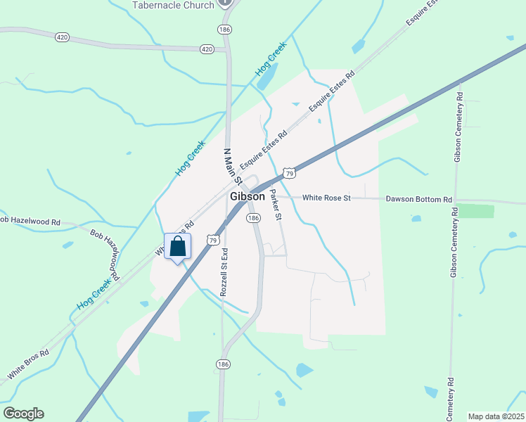 map of restaurants, bars, coffee shops, grocery stores, and more near in Gibson