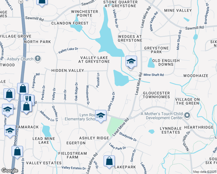 map of restaurants, bars, coffee shops, grocery stores, and more near 6907 Valley Lake Drive in Raleigh