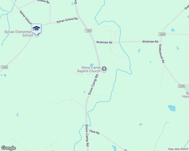 map of restaurants, bars, coffee shops, grocery stores, and more near 8767 Snow Camp Road in Snow Camp
