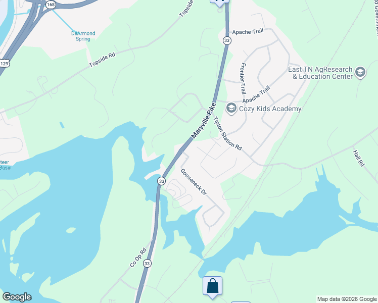 map of restaurants, bars, coffee shops, grocery stores, and more near 3709 Maryville Pike in Knoxville