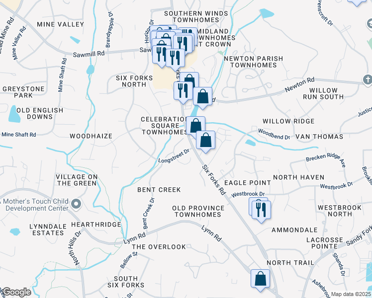 map of restaurants, bars, coffee shops, grocery stores, and more near in Raleigh