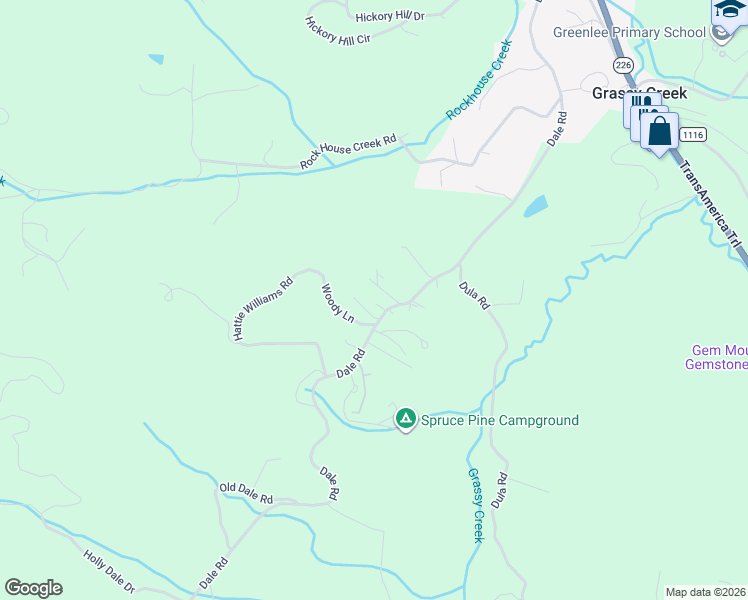 map of restaurants, bars, coffee shops, grocery stores, and more near 1064 Dale Road in Spruce Pine
