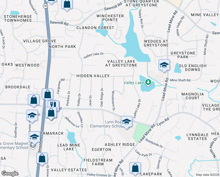 map of restaurants, bars, coffee shops, grocery stores, and more near 6904 Oak Ridge Drive in Raleigh