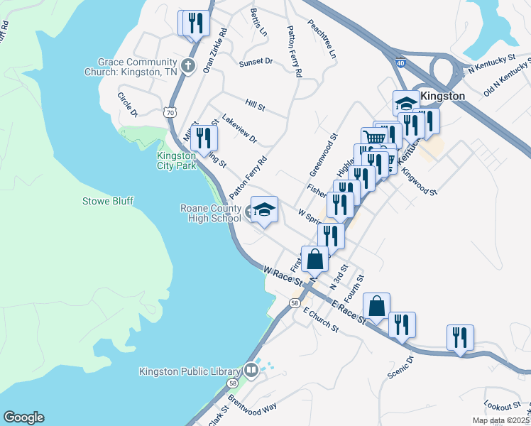 map of restaurants, bars, coffee shops, grocery stores, and more near 540 West Cumberland Street in Kingston