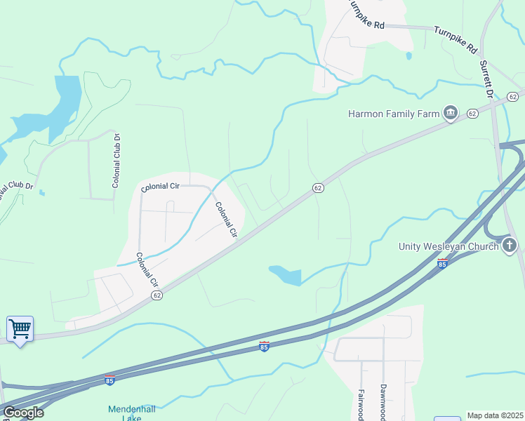 map of restaurants, bars, coffee shops, grocery stores, and more near 4553 Collett Farm Road in Trinity