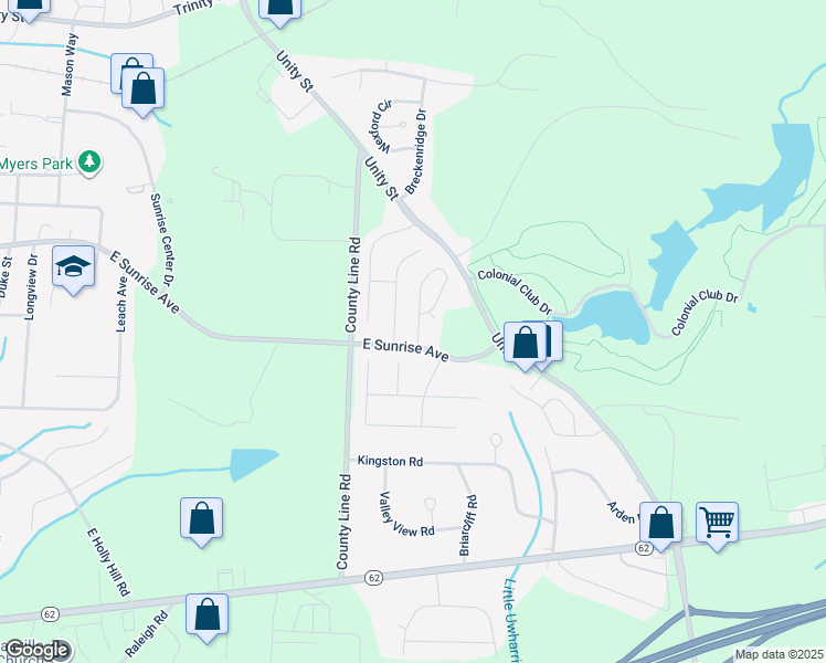 map of restaurants, bars, coffee shops, grocery stores, and more near 105 Maryland Drive in Thomasville