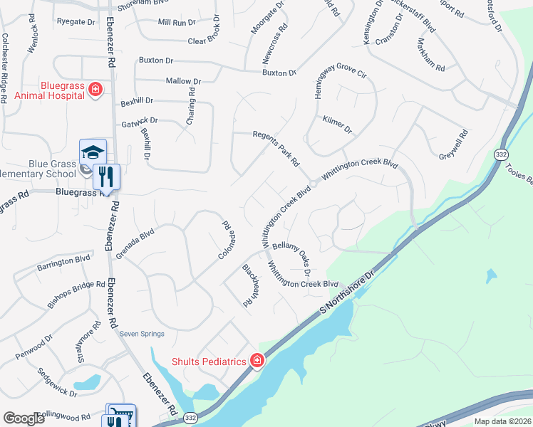map of restaurants, bars, coffee shops, grocery stores, and more near 1815 Saint Anselm Lane in Knoxville