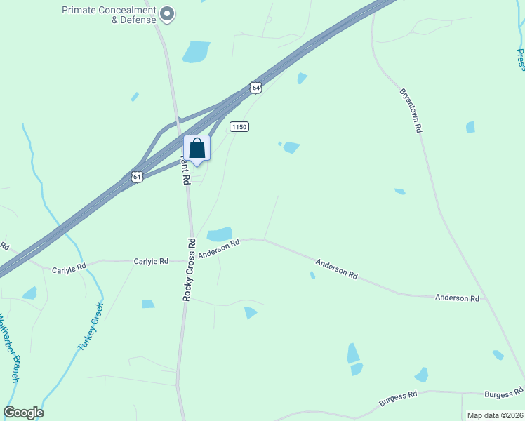 map of restaurants, bars, coffee shops, grocery stores, and more near 12234 Anderson Road in Spring Hope