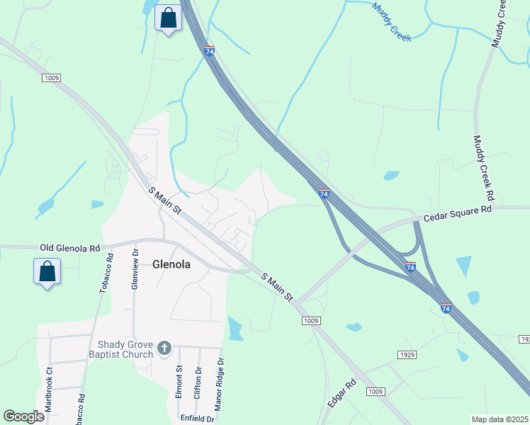 map of restaurants, bars, coffee shops, grocery stores, and more near 3228 Belo Rush Drive in High Point
