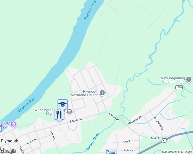 map of restaurants, bars, coffee shops, grocery stores, and more near General Matt Ransome Drive in Plymouth