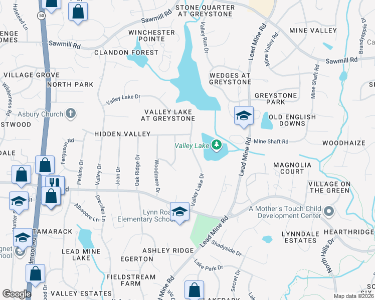 map of restaurants, bars, coffee shops, grocery stores, and more near 6912 Fernhill Lane in Raleigh