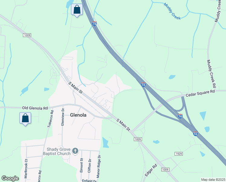 map of restaurants, bars, coffee shops, grocery stores, and more near 3228 Belo Rush Drive in High Point