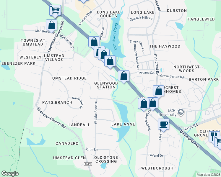 map of restaurants, bars, coffee shops, grocery stores, and more near 8256 Primanti Boulevard in Raleigh