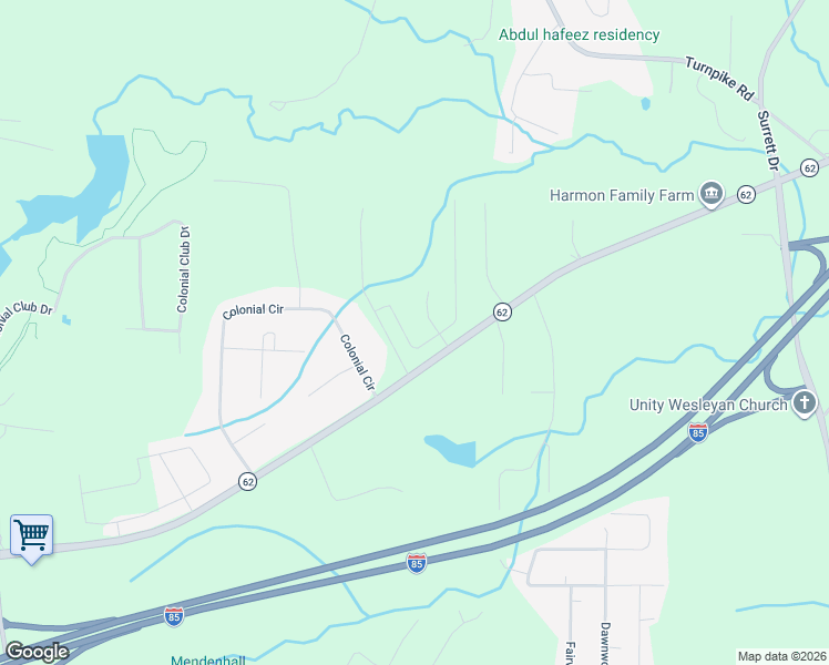 map of restaurants, bars, coffee shops, grocery stores, and more near 4553 Collett Farm Road in Trinity