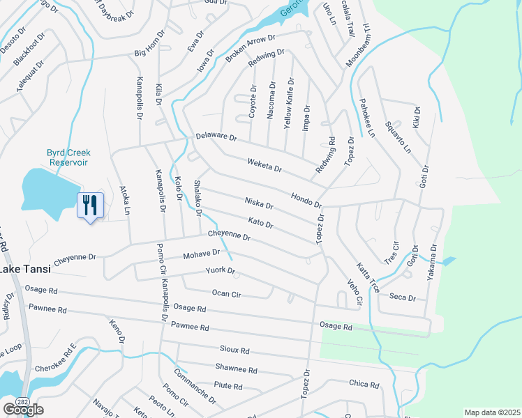 map of restaurants, bars, coffee shops, grocery stores, and more near 4031 Kato Drive in Crossville
