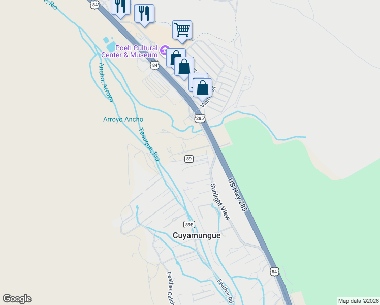 map of restaurants, bars, coffee shops, grocery stores, and more near 3 George Hayes Sr Place in Santa Fe