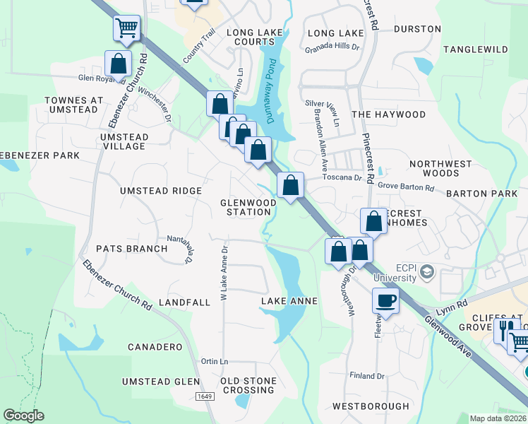 map of restaurants, bars, coffee shops, grocery stores, and more near 8256 Primanti Boulevard in Raleigh