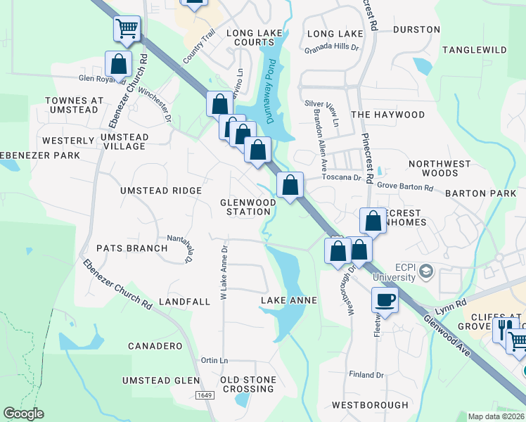 map of restaurants, bars, coffee shops, grocery stores, and more near 8256 Primanti Boulevard in Raleigh