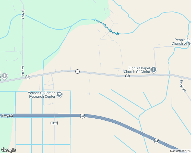 map of restaurants, bars, coffee shops, grocery stores, and more near 5424 North Carolina 32 in Roper