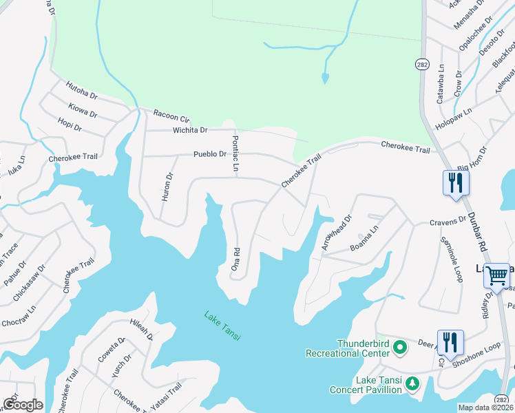 map of restaurants, bars, coffee shops, grocery stores, and more near 2008 Ona Road in Crossville
