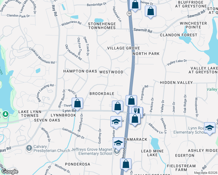map of restaurants, bars, coffee shops, grocery stores, and more near 7004 Wilderness Road in Raleigh
