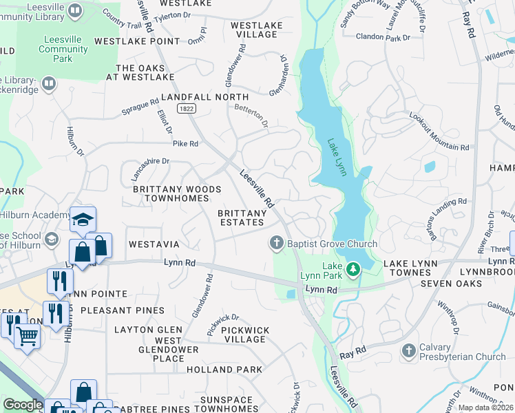 map of restaurants, bars, coffee shops, grocery stores, and more near 7215 Newport Avenue in Raleigh