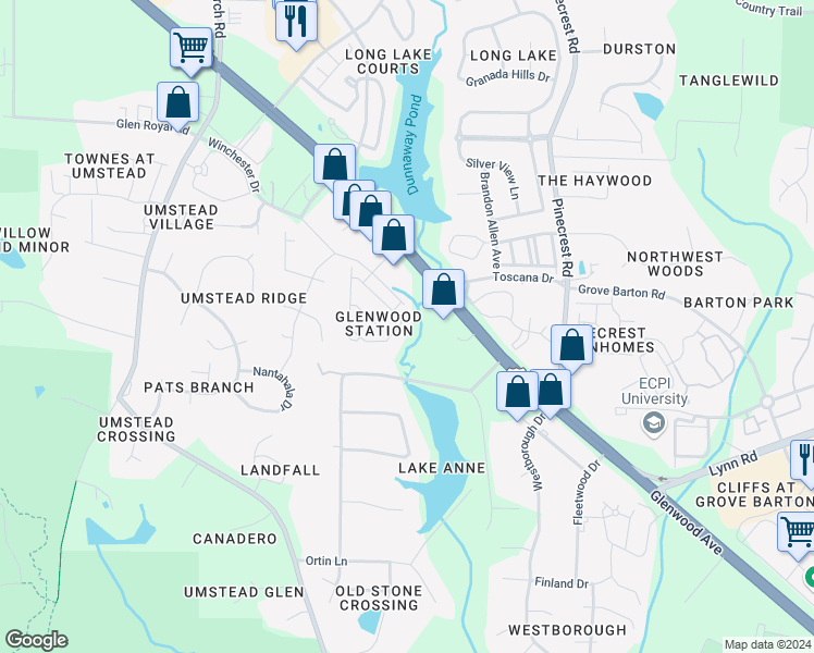 map of restaurants, bars, coffee shops, grocery stores, and more near 8274 Primanti Boulevard in Raleigh