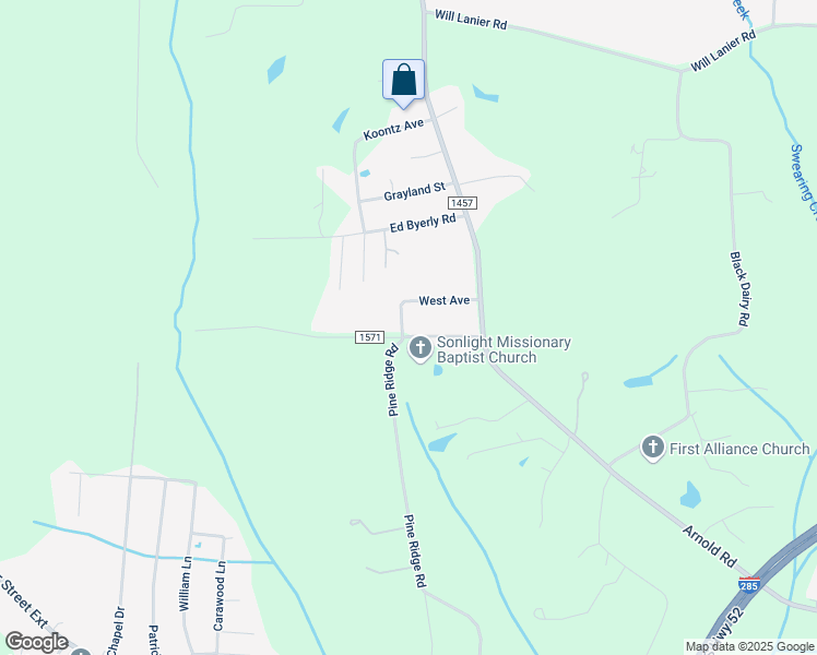 map of restaurants, bars, coffee shops, grocery stores, and more near 1570 Pine Ridge Road in Lexington