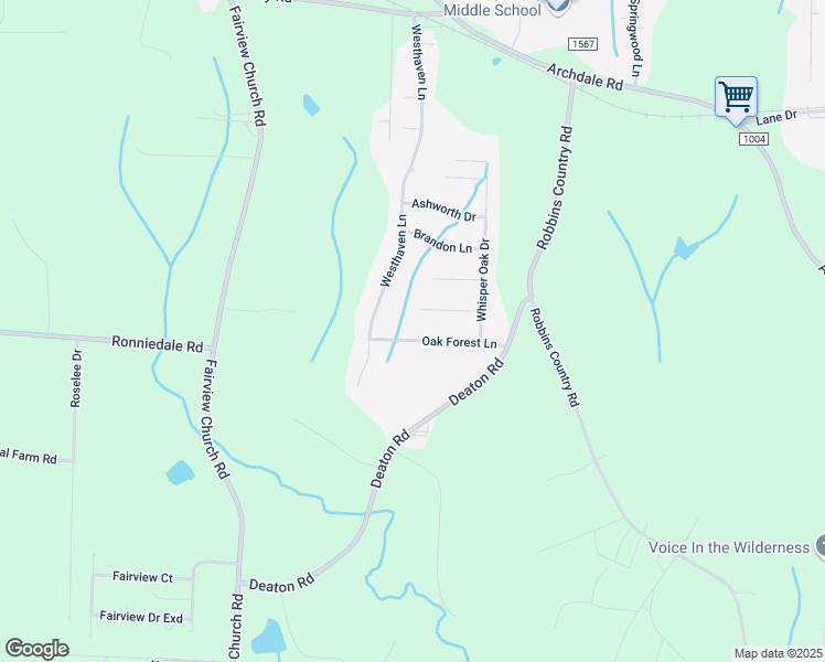 map of restaurants, bars, coffee shops, grocery stores, and more near 221 Oak Forest Lane in Trinity