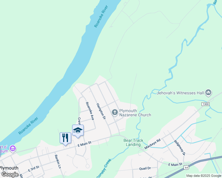 map of restaurants, bars, coffee shops, grocery stores, and more near General Matt Ransome Drive in Plymouth