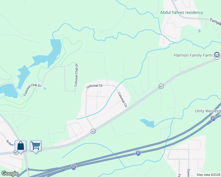 map of restaurants, bars, coffee shops, grocery stores, and more near 4587 Colonial Circle in Trinity