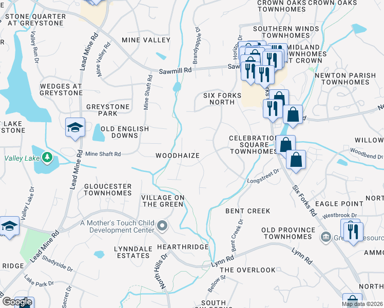 map of restaurants, bars, coffee shops, grocery stores, and more near 7209 Stuart Drive in Raleigh