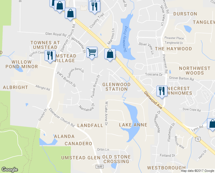 map of restaurants, bars, coffee shops, grocery stores, and more near 8170 Primanti Boulevard in Raleigh
