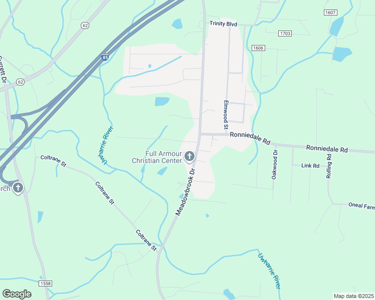 map of restaurants, bars, coffee shops, grocery stores, and more near 5079 Meadowbrook Drive in Trinity