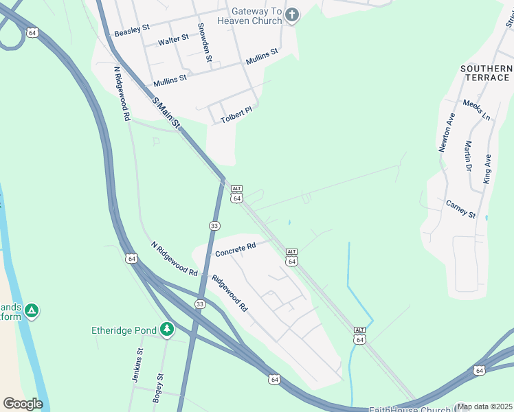 map of restaurants, bars, coffee shops, grocery stores, and more near US Highway 64 Alternate West in Leggett
