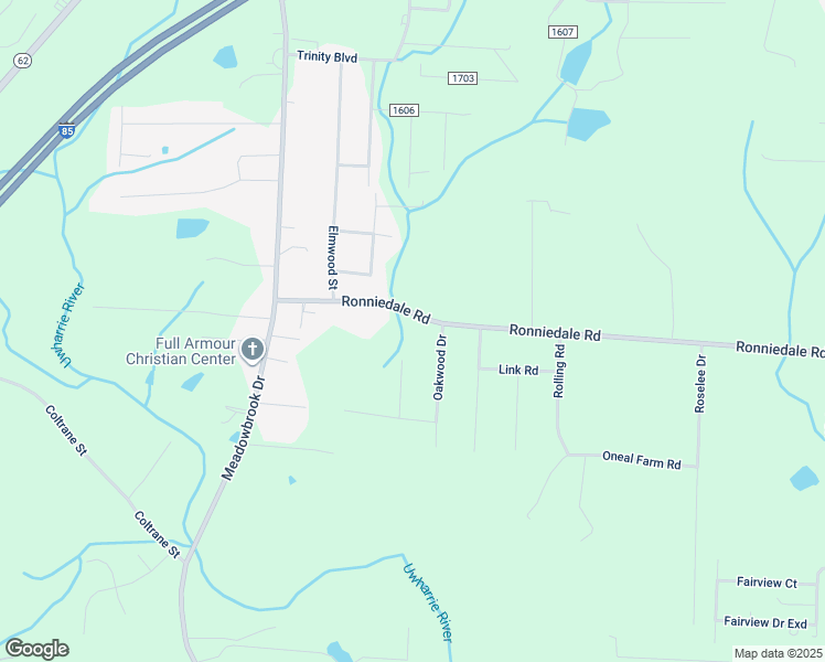 map of restaurants, bars, coffee shops, grocery stores, and more near 5535 Ronniedale Road in Trinity