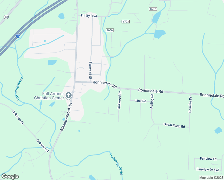 map of restaurants, bars, coffee shops, grocery stores, and more near 5535 Ronniedale Road in Trinity