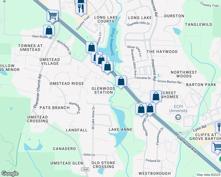 map of restaurants, bars, coffee shops, grocery stores, and more near 8302 Primanti Boulevard in Raleigh