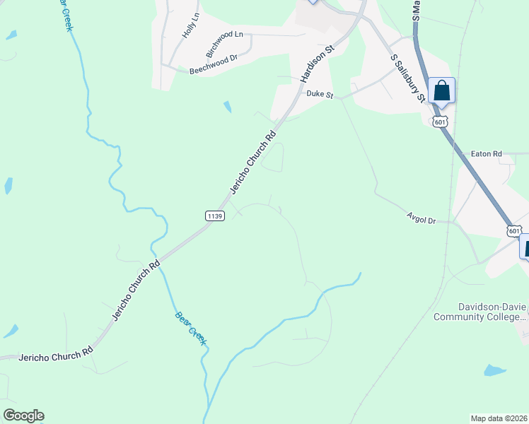 map of restaurants, bars, coffee shops, grocery stores, and more near 153 North Carolina Circle in Mocksville