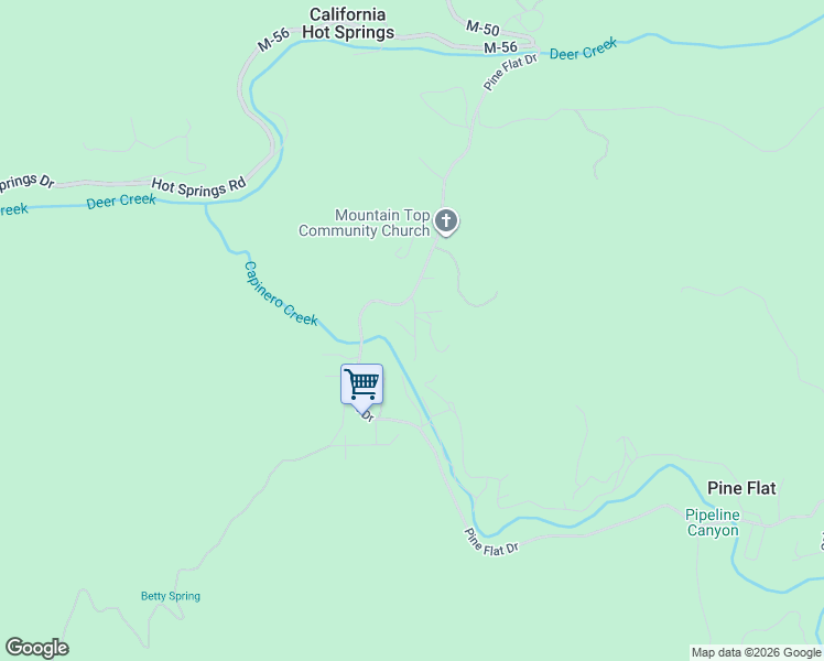 map of restaurants, bars, coffee shops, grocery stores, and more near 160 Spring Walk Drive in California Hot Springs