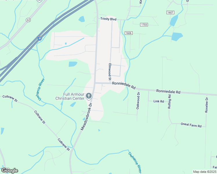 map of restaurants, bars, coffee shops, grocery stores, and more near 5713 Ronniedale Road in Trinity