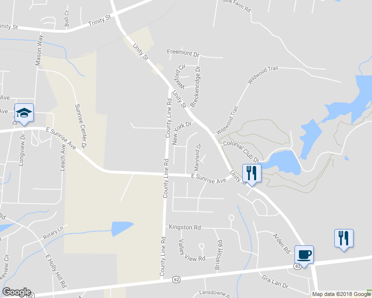 map of restaurants, bars, coffee shops, grocery stores, and more near 205 Florida Drive in Thomasville