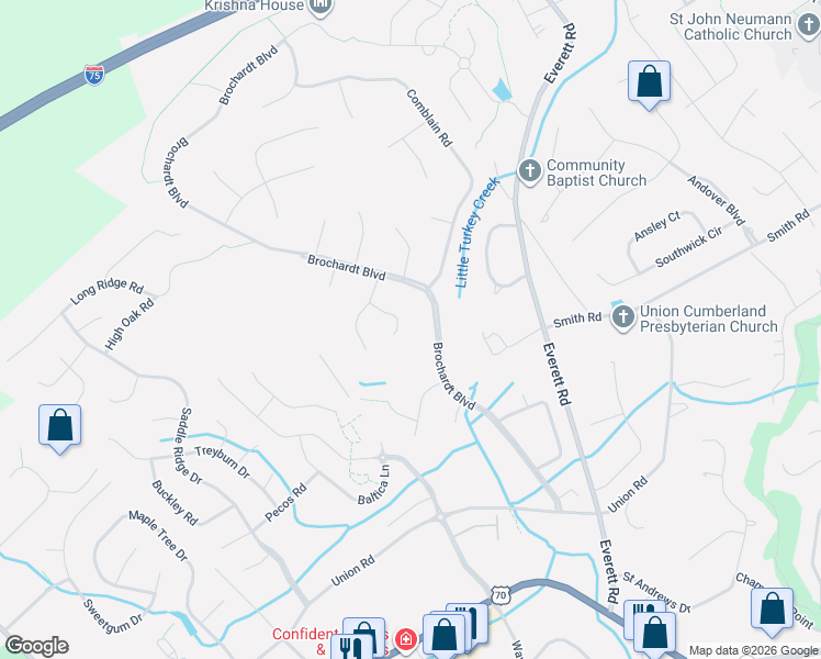 map of restaurants, bars, coffee shops, grocery stores, and more near 616 Trowbridge Lane in Knoxville
