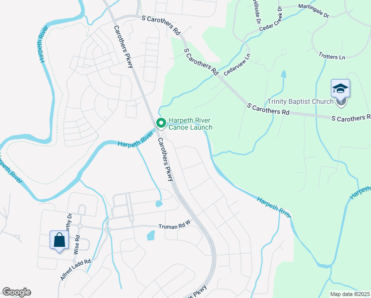 map of restaurants, bars, coffee shops, grocery stores, and more near 2049 Beamon Drive in Franklin