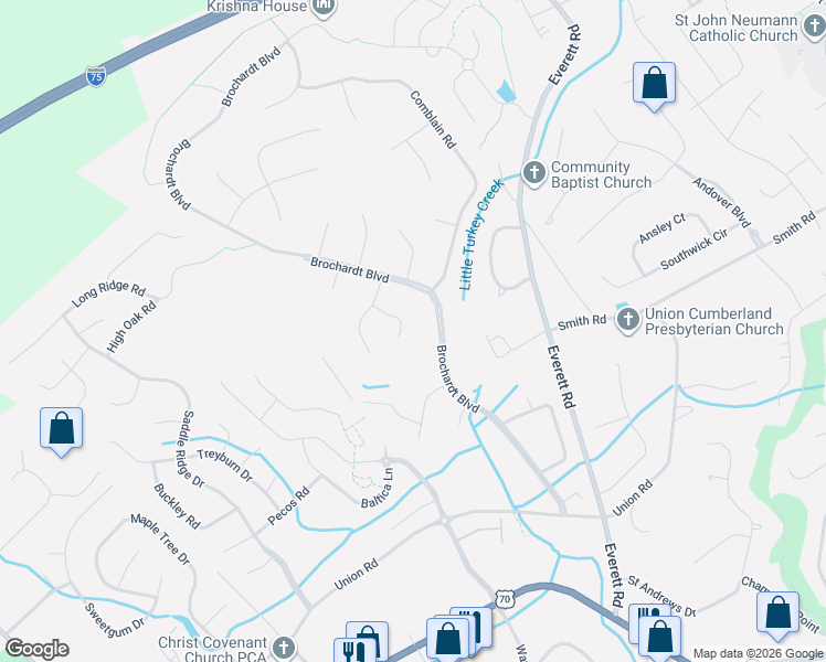map of restaurants, bars, coffee shops, grocery stores, and more near 616 Trowbridge Lane in Knoxville