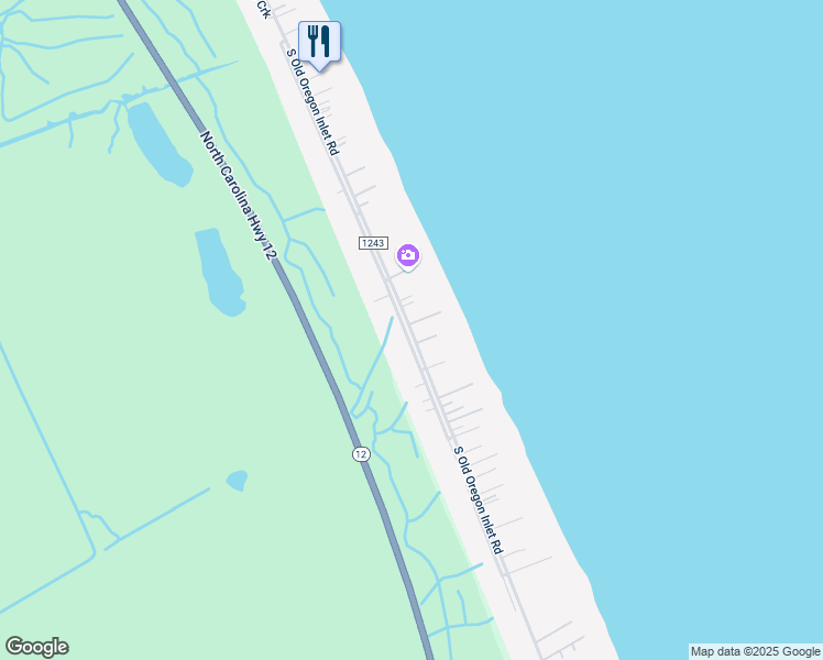 map of restaurants, bars, coffee shops, grocery stores, and more near South Old Oregon Inlet Road in Nags Head